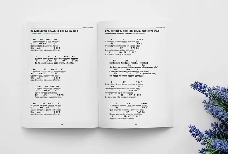 Livro aberto de Musicas para Mossa