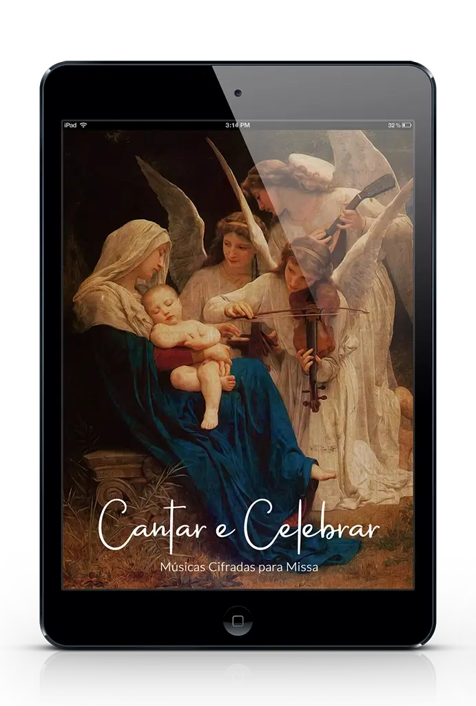 Imagem de amostra do Livro de Músicas para Missa no tablet