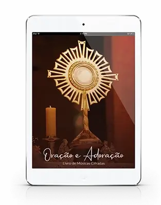 Imagem de amostra do Livro de Músicas para Adoração no tablet